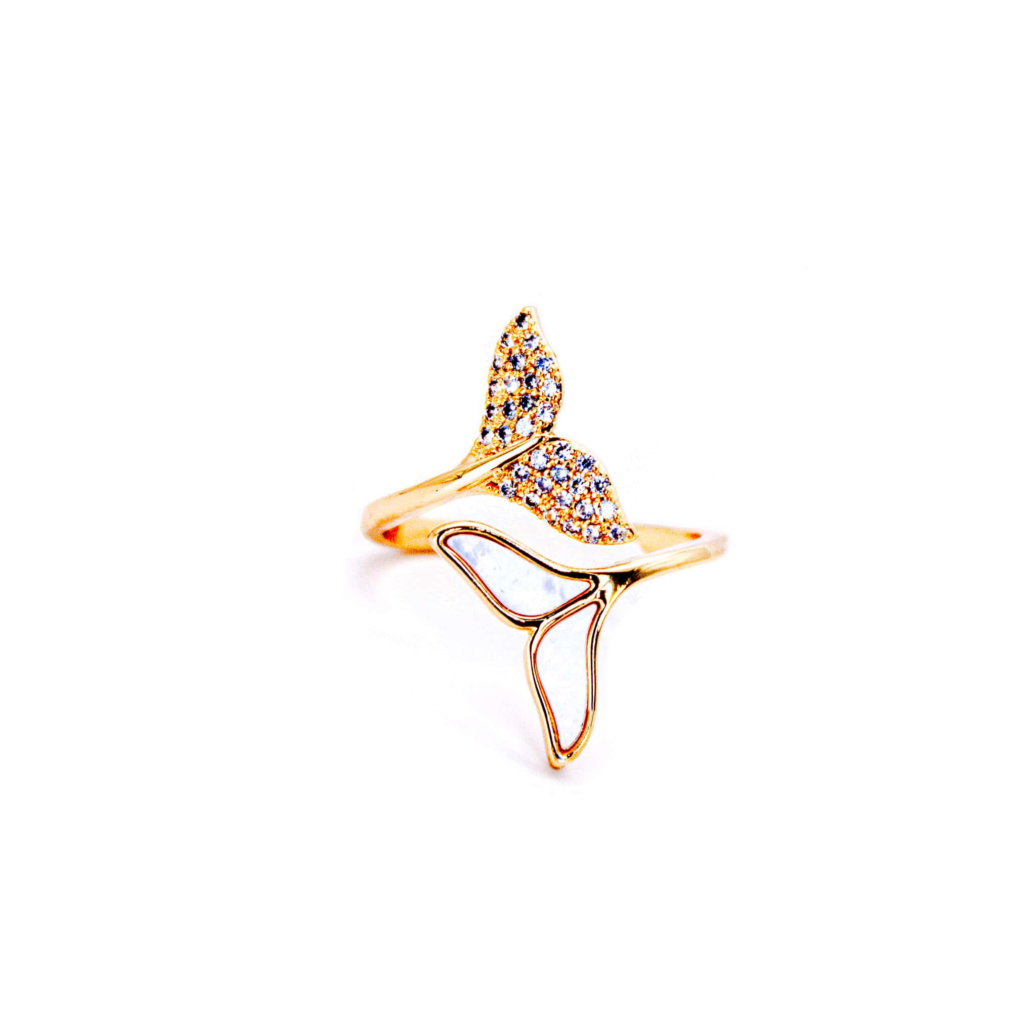 Anillo Baño de Oro Cola de Ballena